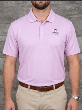 NWT Adidas ClimaCool Golf Polo Shirt Men 2XL XXL Pink Forsgate Country Club New